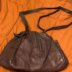 Brown Purse Women Leather Look Super Cute  A lot of space Shiny Long strap